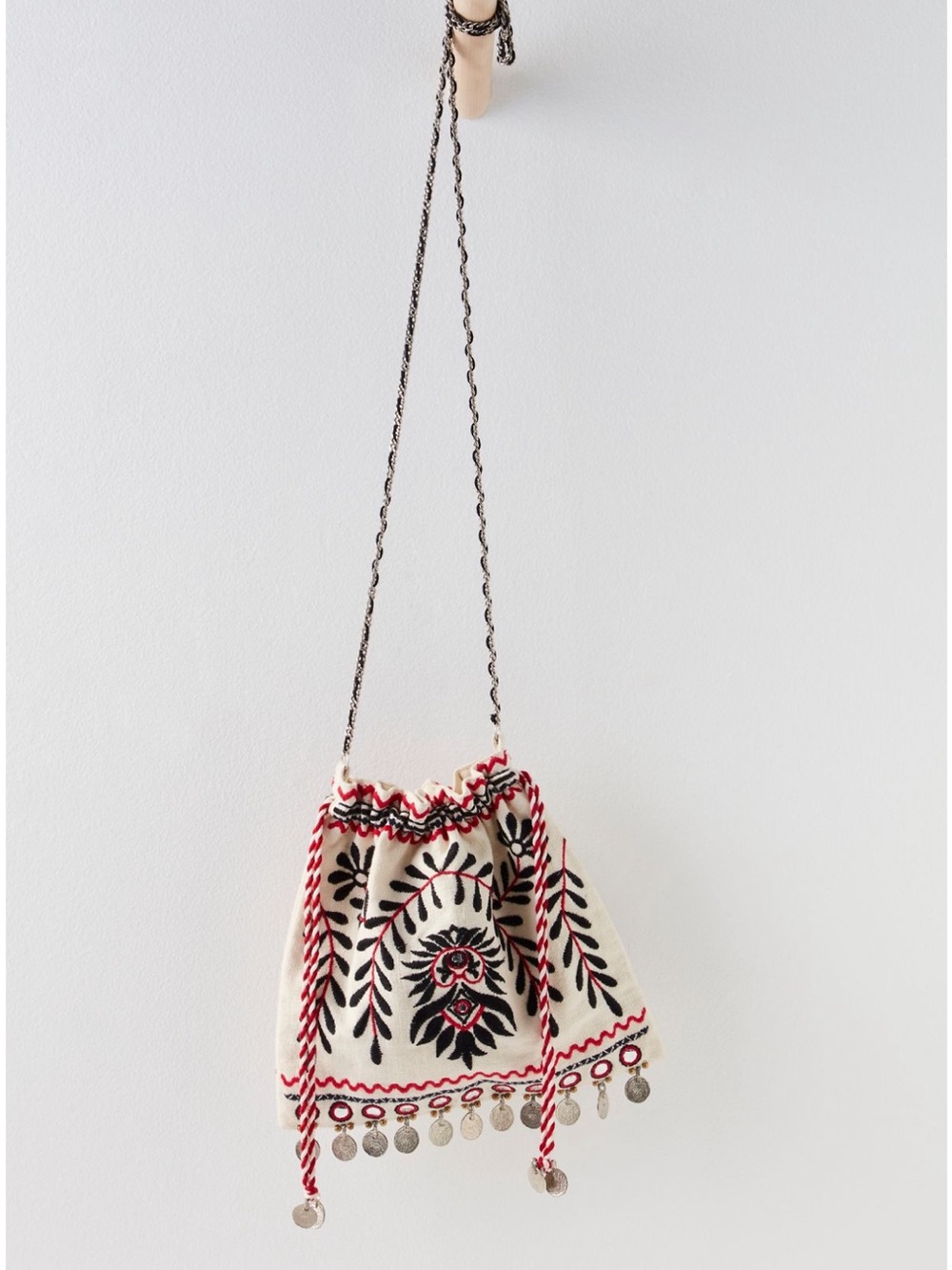 Free People Emmie Embroidered Crossbody NWOT